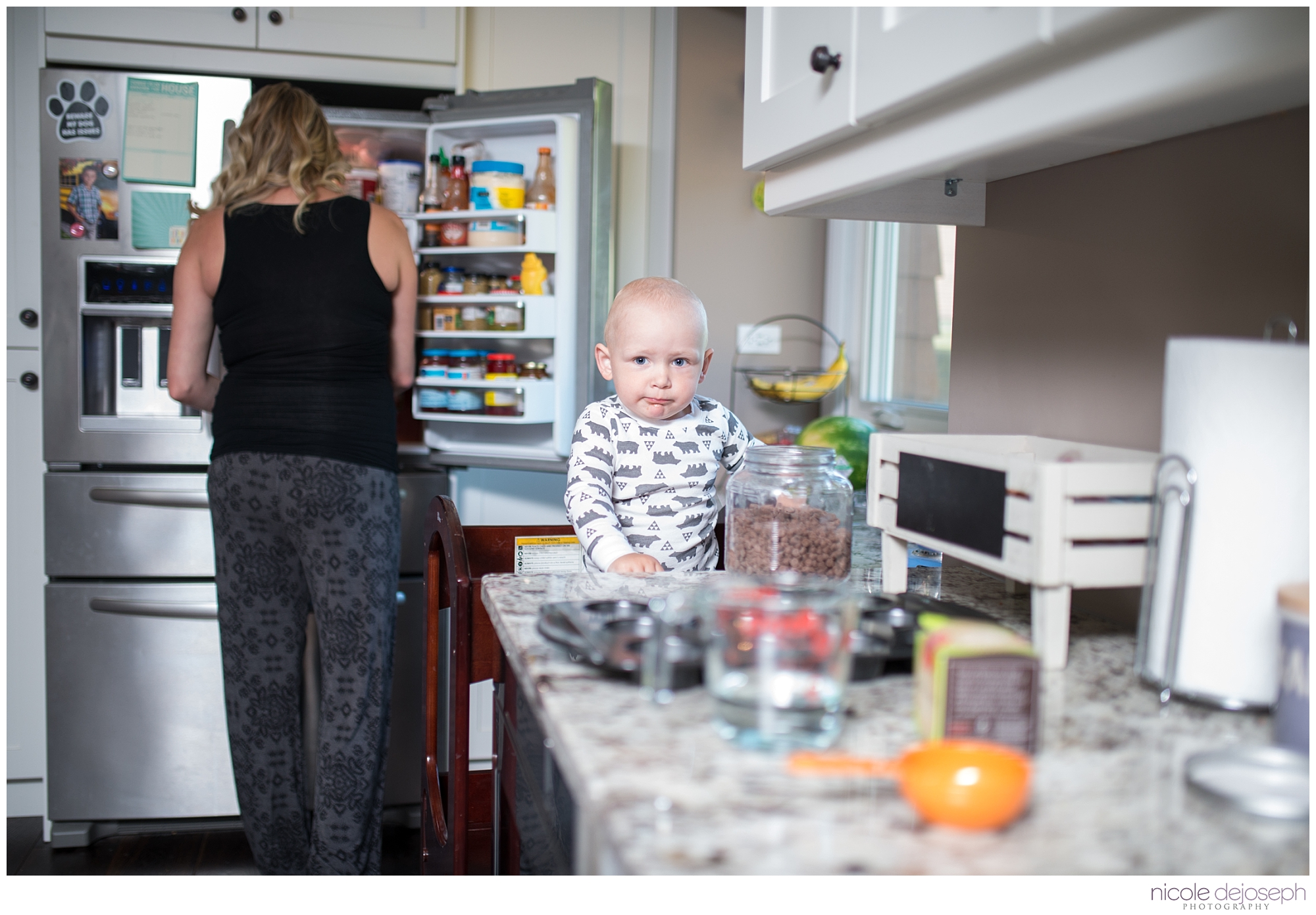 Britanie and Grayson's quiet days together before the new babe arrives. In home lifestyle maternity photographer. Nicole DeJoseph Photography; Chatham, Ontario wedding and lifestyle photographer.
