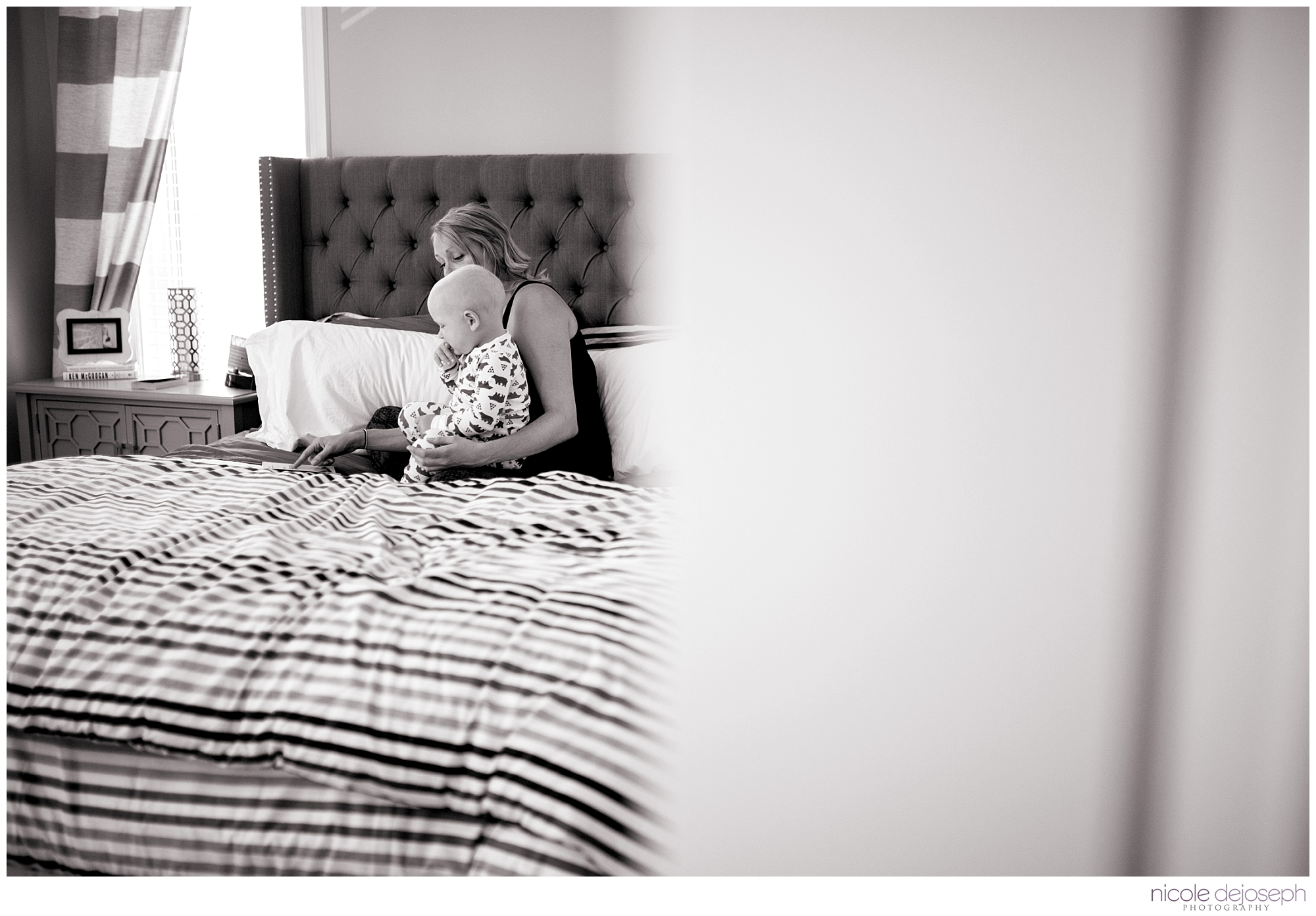Britanie and Grayson's quiet days together before the new babe arrives. In home lifestyle maternity photographer. Nicole DeJoseph Photography; Chatham, Ontario wedding and lifestyle photographer.