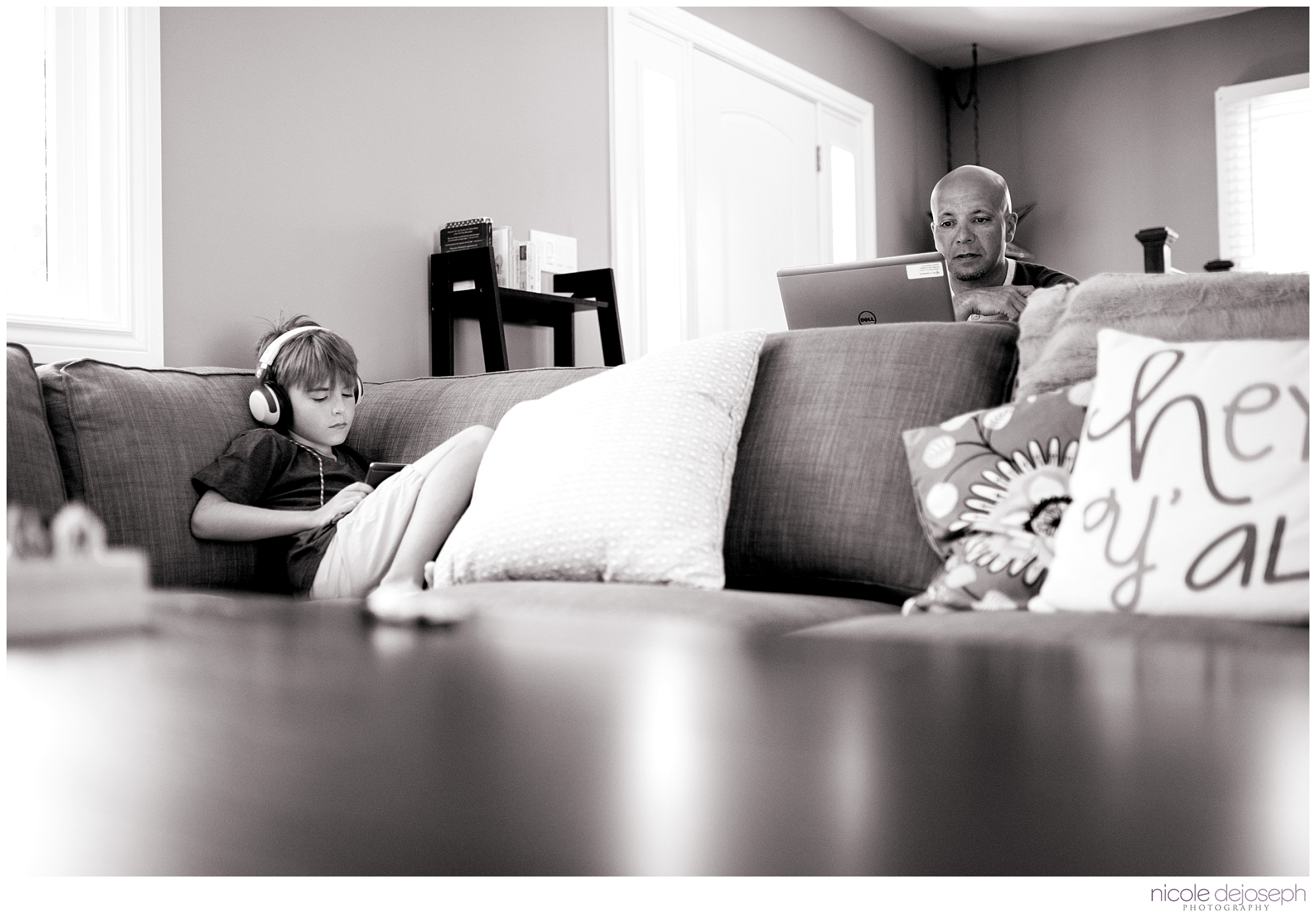 Britanie and Grayson's quiet days together before the new babe arrives. In home lifestyle maternity photographer. Nicole DeJoseph Photography; Chatham, Ontario wedding and lifestyle photographer.